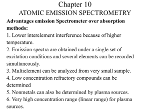 Chapter 10 ATOMIC EMISSION SPECTROMETRY