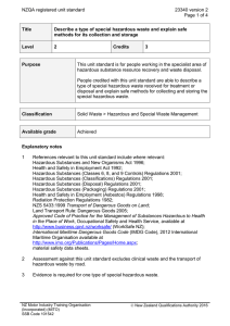NZQA registered unit standard 23340 version 2  Page 1 of 4