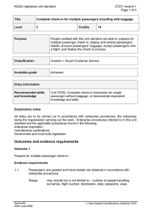 NZQA registered unit standard 27231 version 1  Page 1 of 4