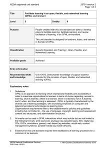 NZQA registered unit standard 25781 version 2  Page 1 of 3