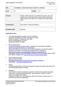 NZQA registered unit standard 27012 version 2  Page 1 of 4