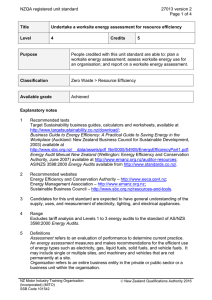 NZQA registered unit standard 27013 version 2  Page 1 of 4