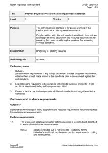 NZQA registered unit standard 27951 version 2  Page 1 of 3
