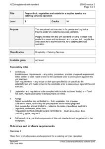 NZQA registered unit standard 27952 version 2  Page 1 of 3