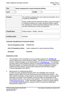 NZQA registered Australian standard 28328 version 1  Page 1 of 2