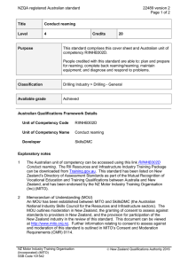 NZQA registered Australian standard 22489 version 2  Page 1 of 2