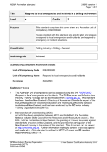 NZQA Australian standard 28315 version 1  Page 1 of 2