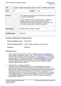 NZQA registered Australian standard 28322 version 1  Page 1 of 2