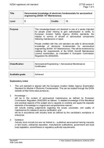 NZQA registered unit standard 27736 version 1  Page 1 of 3