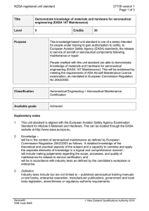 NZQA registered unit standard 27738 version 1  Page 1 of 3