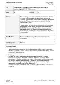 NZQA registered unit standard 27741 version 1  Page 1 of 3