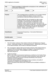 NZQA registered unit standard 26963 version 1  Page 1 of 4