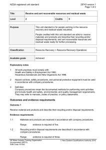 NZQA registered unit standard 28743 version 1  Page 1 of 2