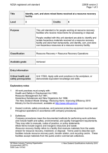 NZQA registered unit standard 22608 version 2  Page 1 of 3