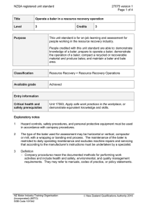NZQA registered unit standard 27075 version 1  Page 1 of 4
