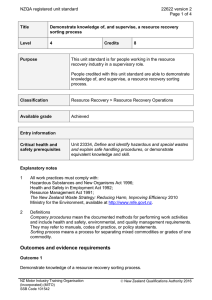 NZQA registered unit standard 22622 version 2  Page 1 of 4
