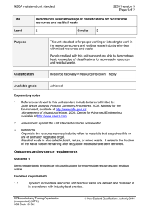 NZQA registered unit standard 22631 version 3  Page 1 of 2