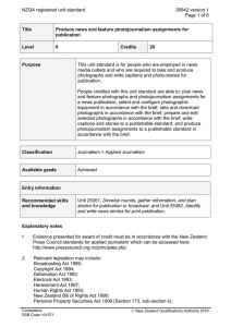 NZQA registered unit standard 26842 version 1  Page 1 of 6