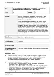 NZQA registered unit standard 27755 version 1  Page 1 of 5