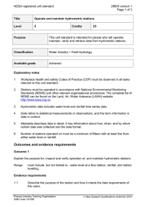 NZQA registered unit standard 28800 version 1  Page 1 of 3