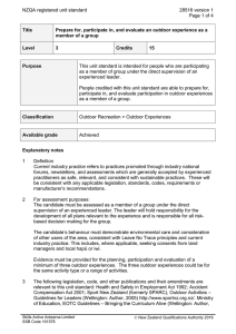 NZQA registered unit standard 28516 version 1  Page 1 of 4