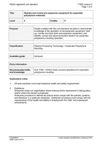 NZQA registered unit standard 17463 version 4  Page 1 of 4