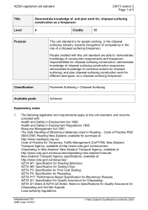 NZQA registered unit standard 23613 version 2  Page 1 of 5