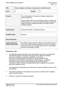 NZQA registered unit standard 17671 version 3  Page 1 of 4