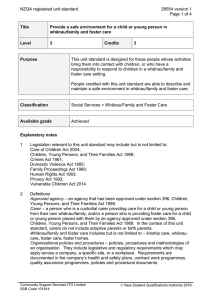 NZQA registered unit standard 28554 version 1  Page 1 of 4