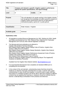 NZQA registered unit standard 28926 version 1  Page 1 of 3