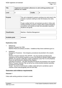 NZQA registered unit standard 4160 version 5  Page 1 of 3