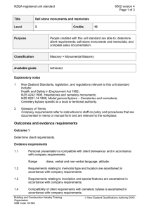 NZQA registered unit standard 6502 version 4  Page 1 of 3