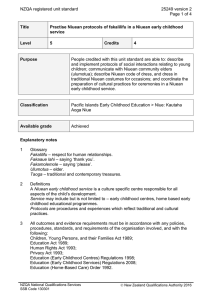 NZQA registered unit standard 25249 version 2  Page 1 of 4