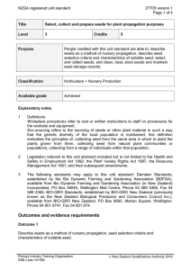 NZQA registered unit standard 27705 version 1  Page 1 of 4