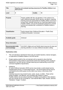 NZQA registered unit standard 18783 version 4  Page 1 of 4