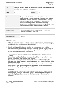 NZQA registered unit standard 18785 version 4  Page 1 of 4