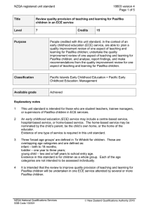 NZQA registered unit standard 18803 version 4  Page 1 of 5