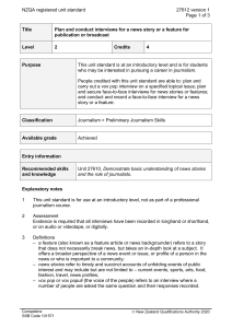 NZQA registered unit standard 27612 version 1  Page 1 of 3