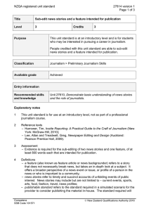 NZQA registered unit standard 27614 version 1  Page 1 of 3