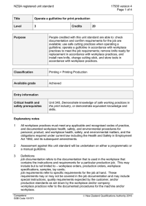 NZQA registered unit standard 17930 version 4  Page 1 of 4