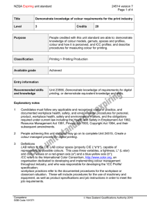 NZQA unit standard 24514 version 7