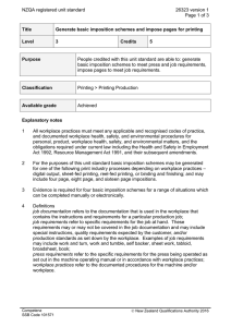NZQA registered unit standard 26323 version 1  Page 1 of 3