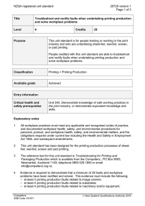 NZQA registered unit standard 26729 version 1  Page 1 of 3