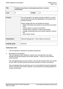 NZQA registered unit standard 27295 version 1  Page 1 of 5