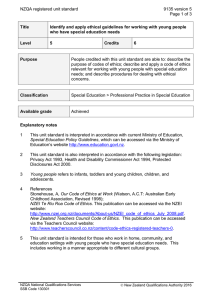 NZQA registered unit standard 9135 version 5  Page 1 of 3