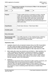 NZQA registered unit standard 26535 version 1  Page 1 of 4