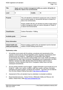 NZQA registered unit standard 26518 version 1  Page 1 of 4