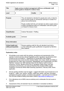NZQA registered unit standard 26519 version 1  Page 1 of 4