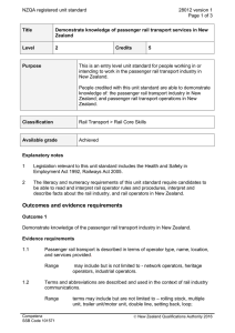 NZQA registered unit standard 28012 version 1  Page 1 of 3