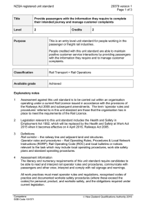NZQA registered unit standard 29379 version 1  Page 1 of 3